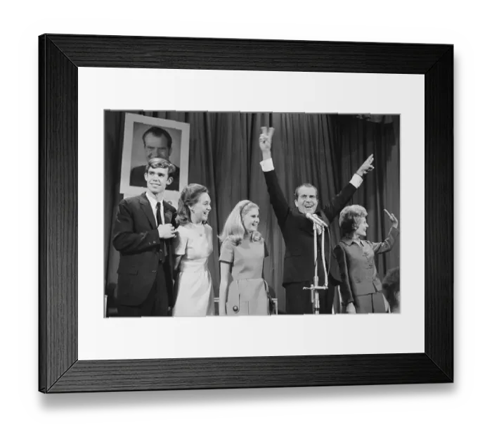 Framed Print : Richard Nixon and Family Celebrating Presidential Victory Framed Print : Richard Nixon and Family Celebrating Presidential Victory