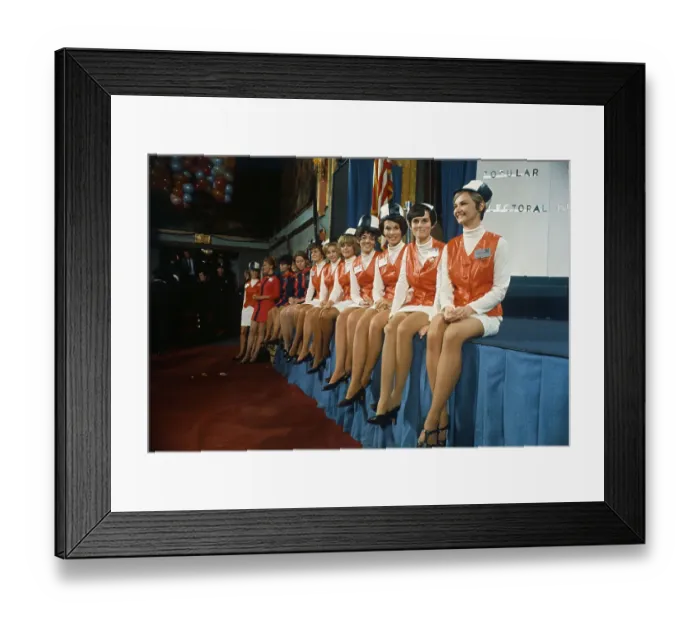 Framed Print : Nixon Supporters in Mini Skirts Framed Print : Nixon Supporters in Mini Skirts