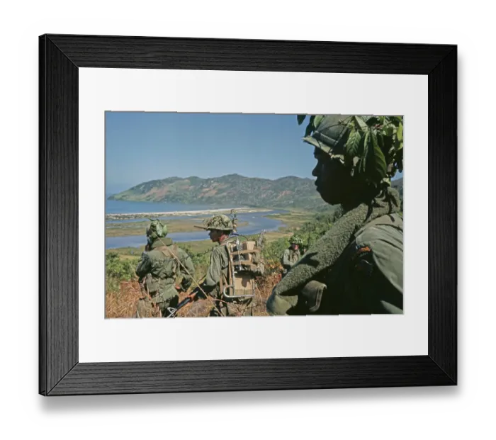 Framed Print : US Military Patrol, Vietnam War Framed Print : US Military Patrol, Vietnam War