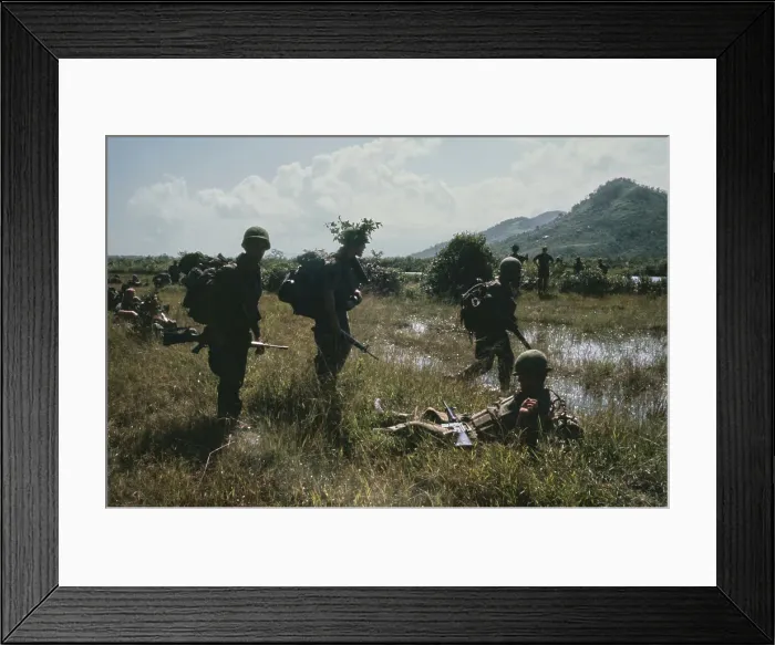 Framed Print : US Military Patrol, Vietnam War Framed Print : US Military Patrol, Vietnam War
