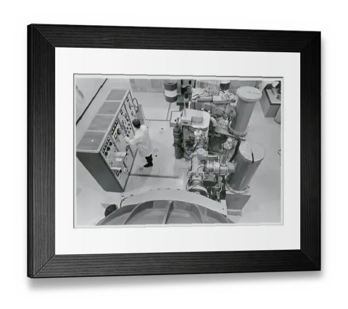 Framed Print : Man Working at Accelerator Controls Framed Print : Man Working at Accelerator Controls