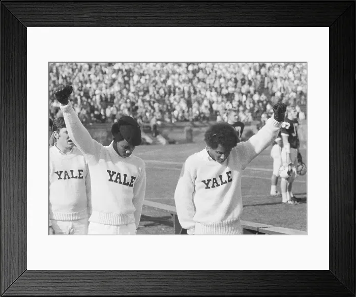 Framed Print : Yale Cheerleaders Giving Black Power Salute Framed Print : Yale Cheerleaders Giving Black Power Salute