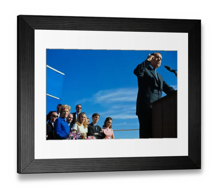 Framed Print : Richard Nixon Stressing a Particular Point Framed Print : Richard Nixon Stressing a Particular Point