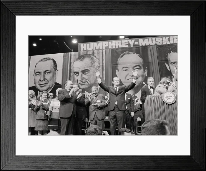 Framed Print : Mayor Daley with Governor Shapiro, III and Vice President Humphrey Framed Print : Mayor Daley with Governor Shapiro, III and Vice President Humphrey