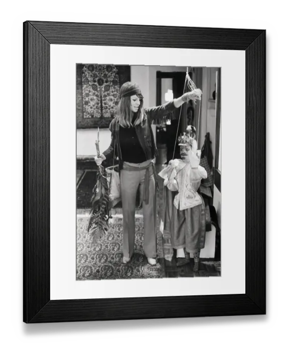 Framed Print : Julie Christien Admiring Marionette Framed Print : Julie Christien Admiring Marionette