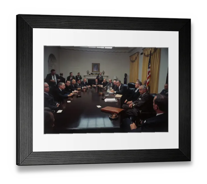 Framed Print : President Johnson Meeting with National Security Council Framed Print : President Johnson Meeting with National Security Council
