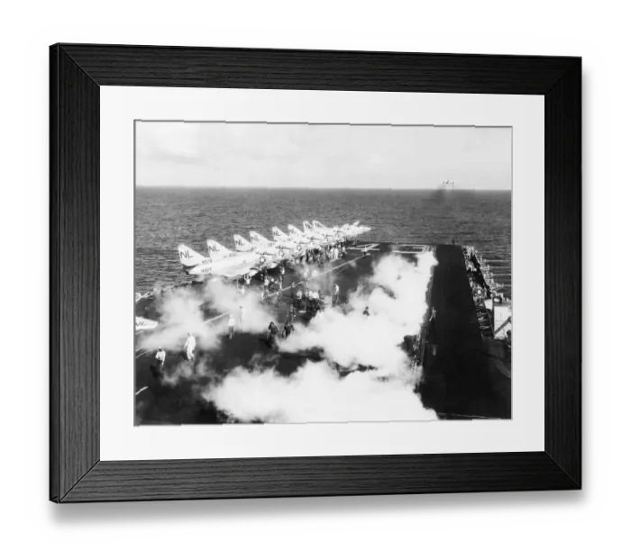 Framed Print : Fighters on USS Coral Sea Framed Print : Fighters on USS Coral Sea