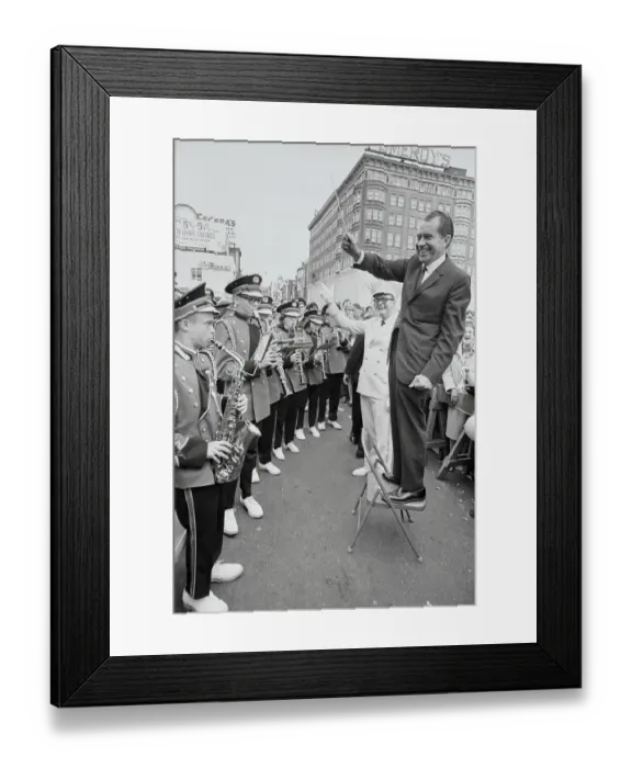 Framed Print : Richard Nixon Conducting High School Band Framed Print : Richard Nixon Conducting High School Band