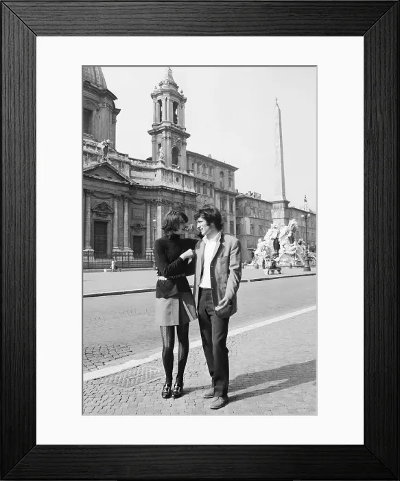 Framed Print : Anjelica Huston And Assaf Dayan, Young Framed Print : Anjelica Huston And Assaf Dayan, Young