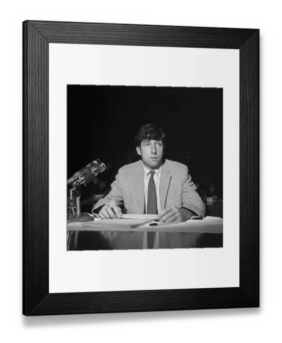 Framed Print : Tom Hayden Testifying Before Commission Framed Print : Tom Hayden Testifying Before Commission