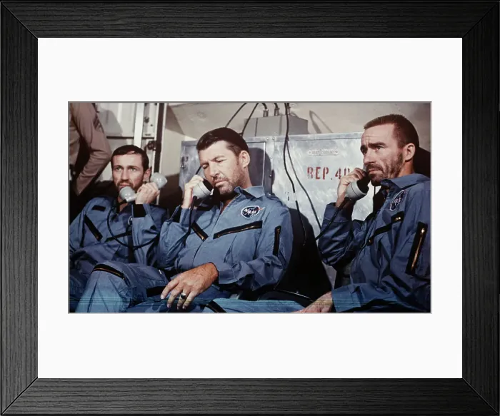 Framed Print : Apollo 7 Astronauts On Phone Framed Print : Apollo 7 Astronauts On Phone