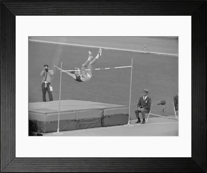 Framed Print : Dick Fosbury Leaping Backwards Over Olympic High Bar Framed Print : Dick Fosbury Leaping Backwards Over Olympic High Bar