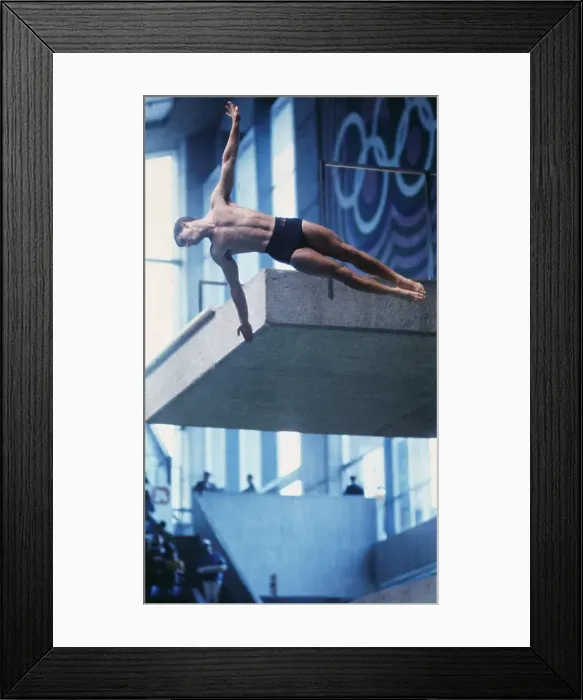 Framed Print : Klaus Dibiasi Diving in Springboard Event Framed Print : Klaus Dibiasi Diving in Springboard Event