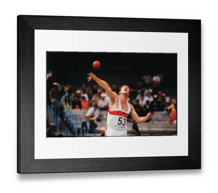 Framed Print : Hans Walde Throwing a Shot Put Framed Print : Hans Walde Throwing a Shot Put