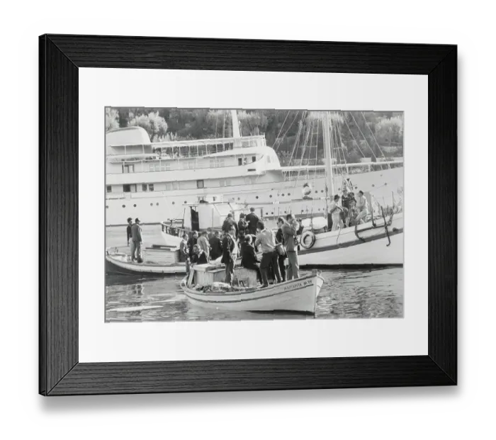 Framed Print : View of Reporters Near Aristotle Onassis Yacht Framed Print : View of Reporters Near Aristotle Onassis Yacht