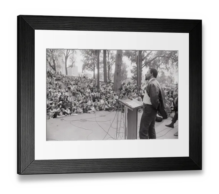 Framed Print : Eldridge Cleaver Speaking At American