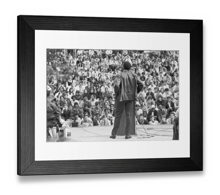 Framed Print : Eldridge Cleaver's Back Speaks to Crowd Framed Print : Eldridge Cleaver's Back Speaks to Crowd