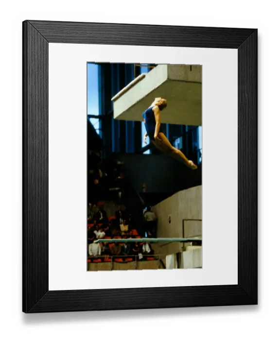 Framed Print : Sue Gossick Shown in Perfect Diving Form Framed Print : Sue Gossick Shown in Perfect Diving Form