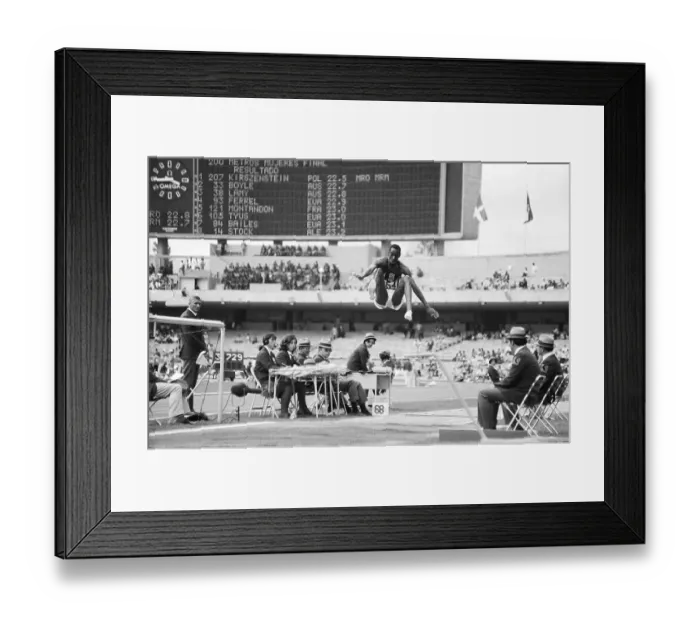 Framed Print : Robert Beamon Jumping to Break Record Framed Print : Robert Beamon Jumping to Break Record