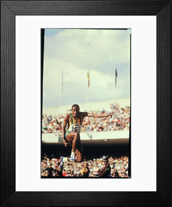 Framed Print : Nelson Prudencio Jumping in Triple Jump Event Framed Print : Nelson Prudencio Jumping in Triple Jump Event