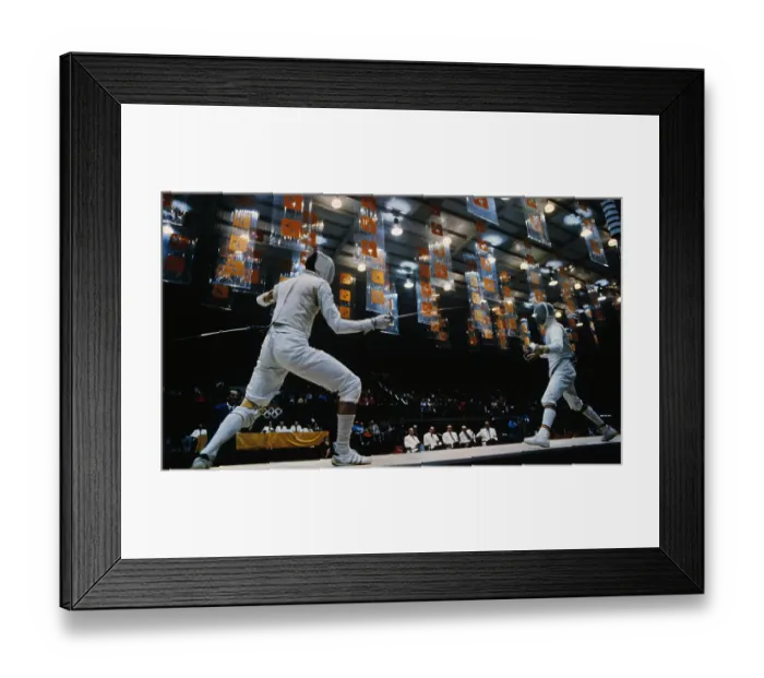 Framed Print : Ian Drimba and Daniel Revenu Fencing Framed Print : Ian Drimba and Daniel Revenu Fencing