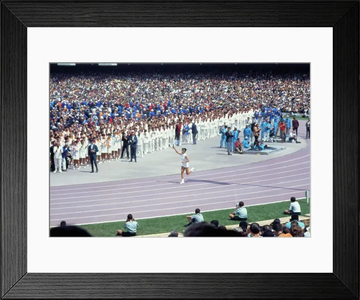 Framed Print : Enriqueta Basilio Carrying Olympic Torch Framed Print : Enriqueta Basilio Carrying Olympic Torch