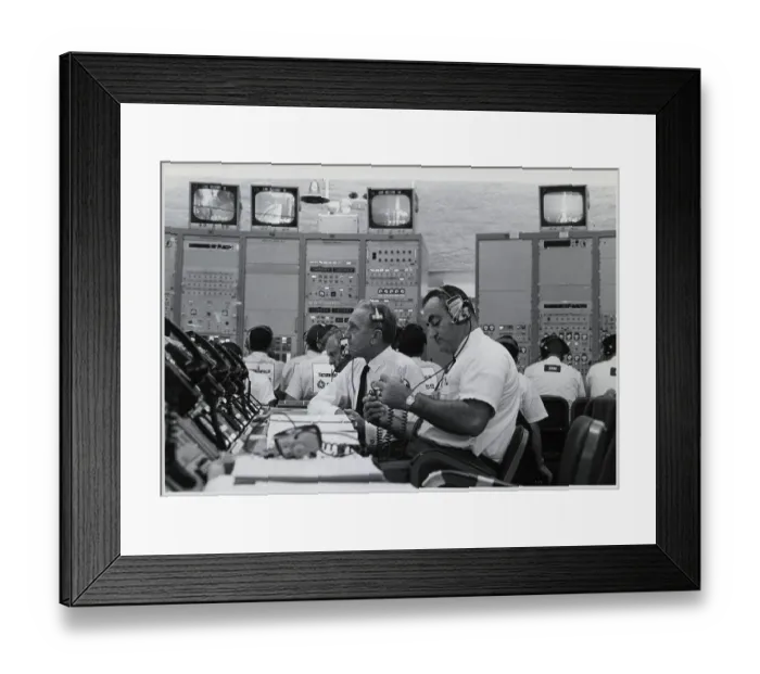 Framed Print : Launch Director and Others in Command Center Framed Print : Launch Director and Others in Command Center