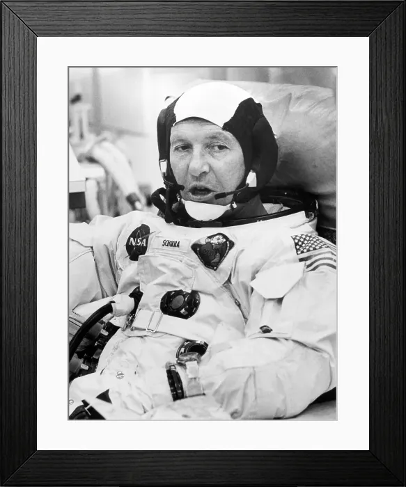 Framed Print : Walter Schirra In a Spacesuit