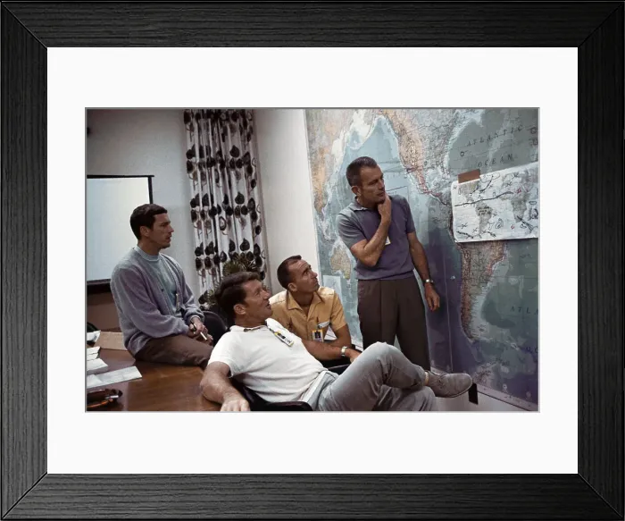 Framed Print : Apollo 7 Crew Members at a Briefing Framed Print : Apollo 7 Crew Members at a Briefing