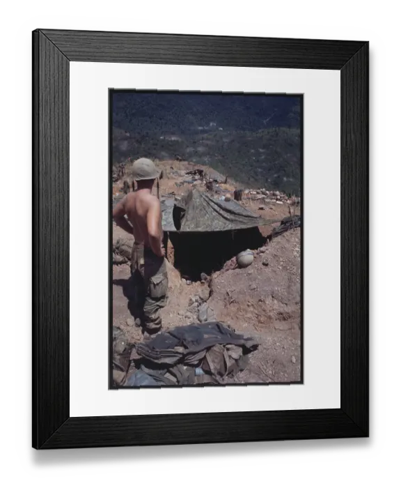 Framed Print : American Marines atop Hillside near Outpost Framed Print : American Marines atop Hillside near Outpost
