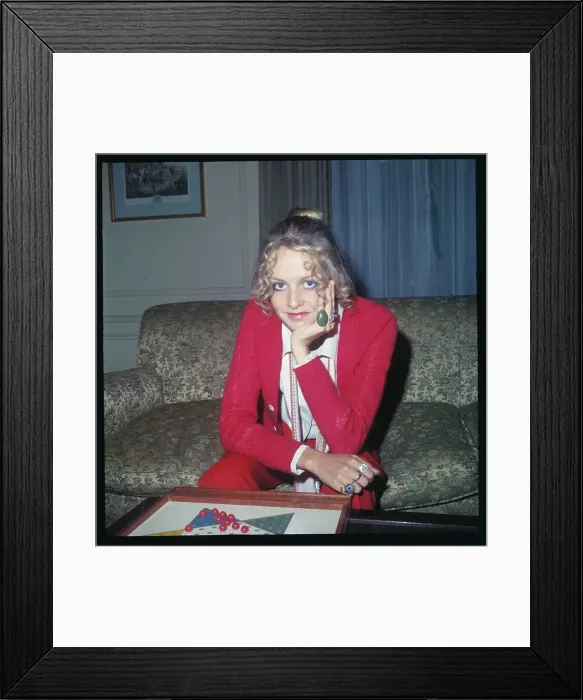 Framed Print : Twiggy Playing a Game of Chinese Checkers Framed Print : Twiggy Playing a Game of Chinese Checkers