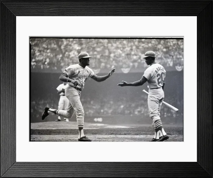 Framed Print : Bob Gibson And Lou Brock At Home Base