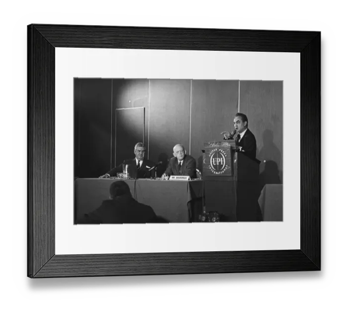 Framed Print : Wallace Giving Speech at Podium Framed Print : Wallace Giving Speech at Podium