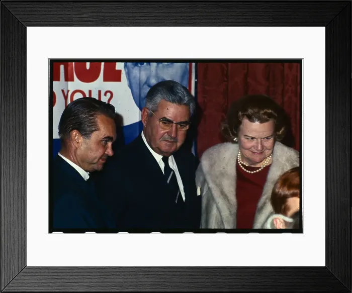 Framed Print : George C. Wallace and Curtis E. Lemay Standing with Wife Framed Print : George C. Wallace and Curtis E. Lemay Standing with Wife