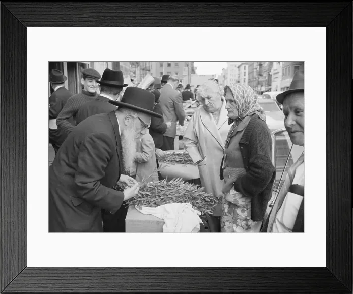 Framed Print : Jewish Man Buys Lulav Sprigs Framed Print : Jewish Man Buys Lulav Sprigs