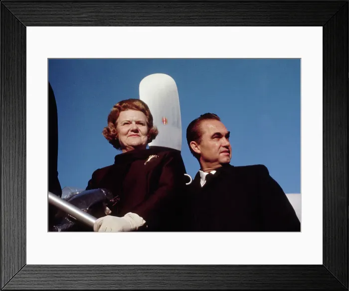 Framed Print : George Wallace and Helene LeMay at Airport
