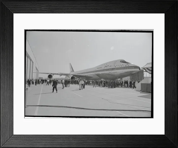Framed Print : Crowd of People on Runway with Jetliner Framed Print : Crowd of People on Runway with Jetliner