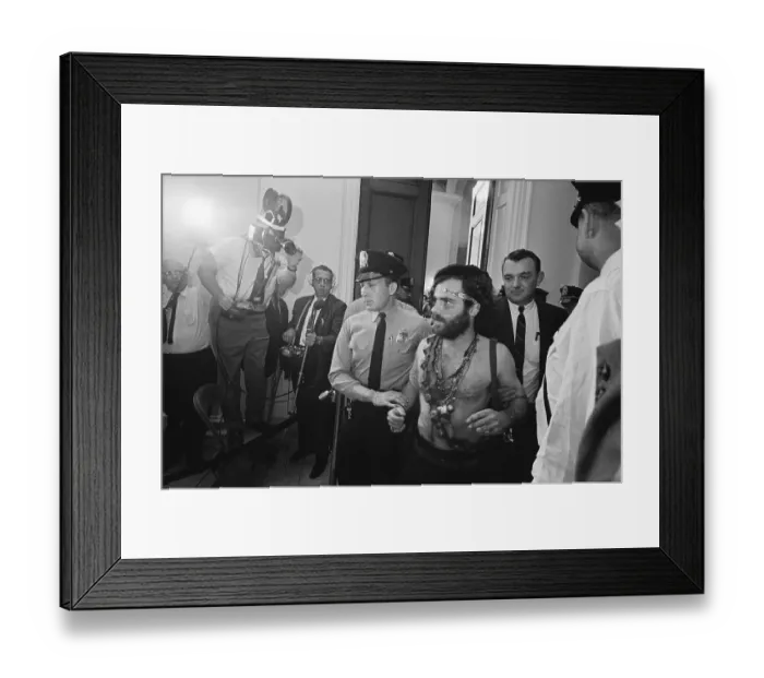 Framed Print : Police Escort Barechested Jerry Rubin Framed Print : Police Escort Barechested Jerry Rubin