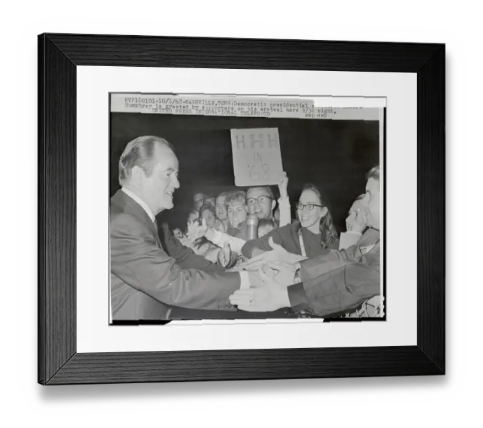 Framed Print : Supporters Greeting Hubert Humphrey Framed Print : Supporters Greeting Hubert Humphrey