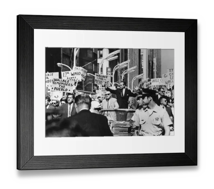Framed Print : Wallace Stands in Motorcade Waving Framed Print : Wallace Stands in Motorcade Waving