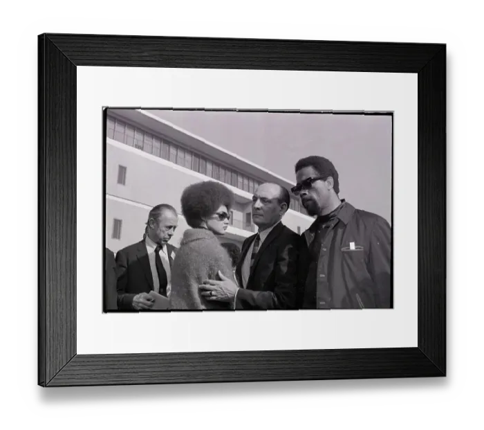 Framed Print : Kathleen and Eldridge Cleaver with Lawyer Framed Print : Kathleen and Eldridge Cleaver with Lawyer