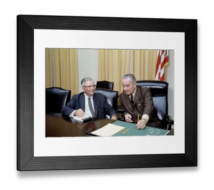 Framed Print : J Russell Wiggins And President Johnson Framed Print : J Russell Wiggins And President Johnson