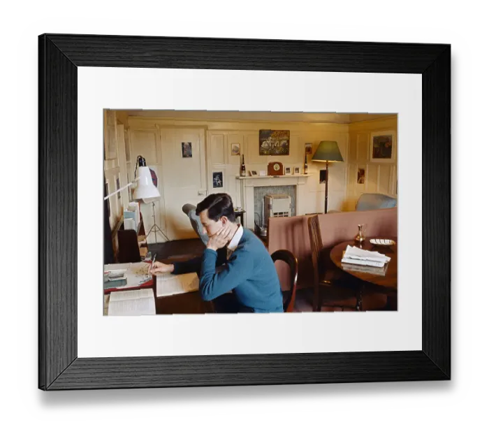 Framed Print : Trinity College Student Studying Framed Print : Trinity College Student Studying