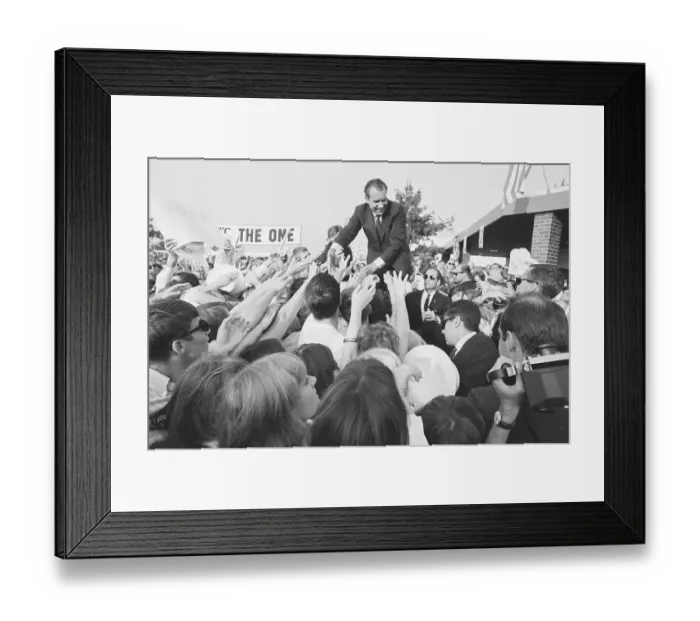 Framed Print : Richard Nixon Shaking Hands on His Campaign Framed Print : Richard Nixon Shaking Hands on His Campaign