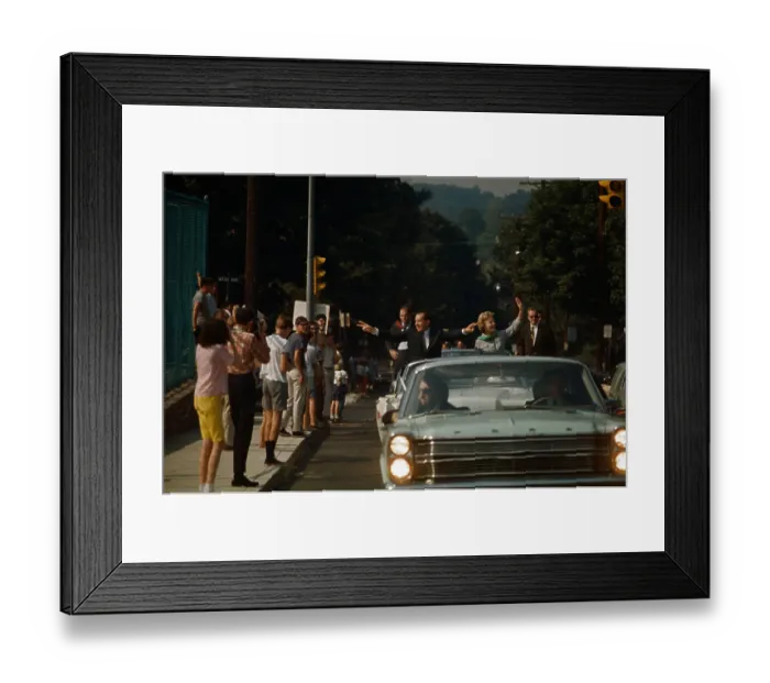 Framed Print : Richard Nixon Waving to Spectators Framed Print : Richard Nixon Waving to Spectators