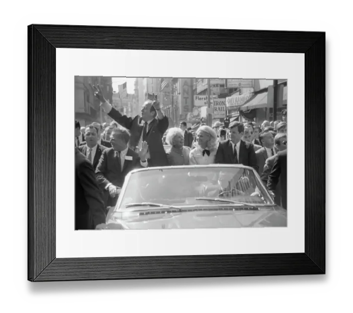 Framed Print : Hubert Humphrey and Others in Motorcade Framed Print : Hubert Humphrey and Others in Motorcade
