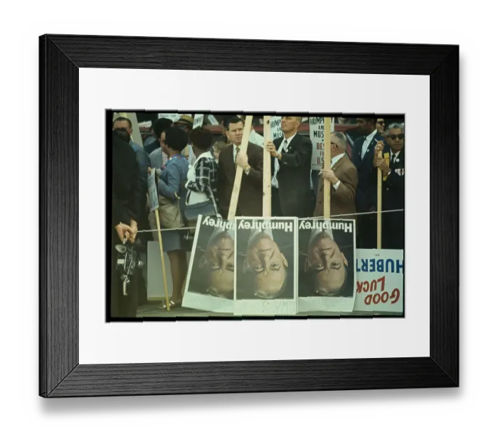 Framed Print : Political Supporters Holding Hubert Humphrey Signs Framed Print : Political Supporters Holding Hubert Humphrey Signs