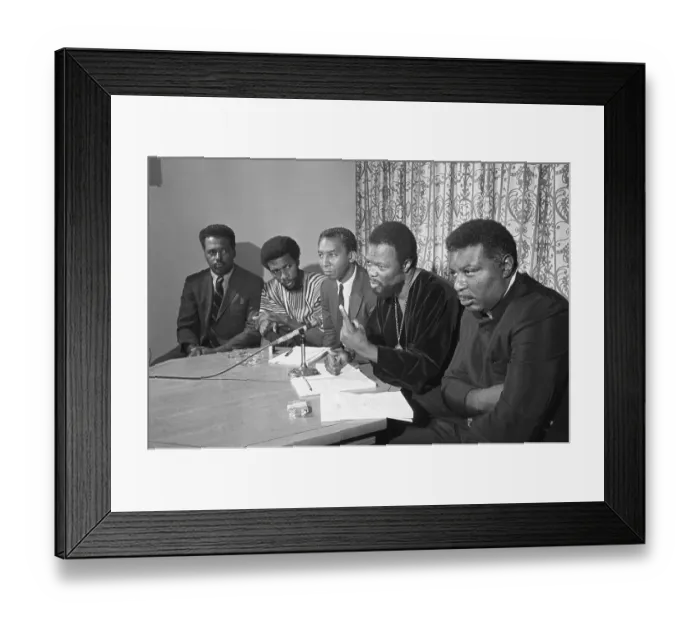 Framed Print : CORE Leaders Speaking at Press Conference