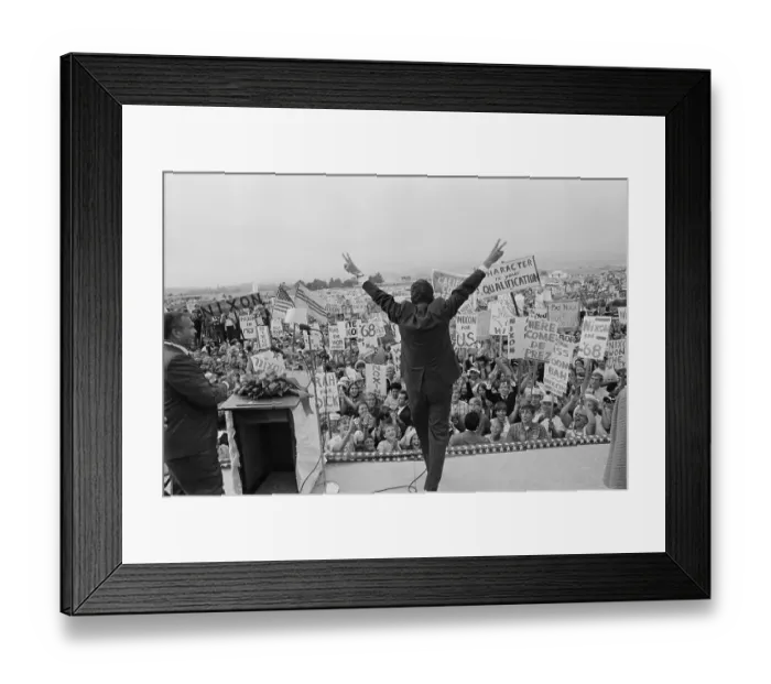 Framed Print : Presidential Candidate Richard Nixon Campaigning at Airport Framed Print : Presidential Candidate Richard Nixon Campaigning at Airport