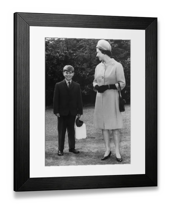 Framed Print : Queen Elizabeth with Son Prince Andrew Framed Print : Queen Elizabeth with Son Prince Andrew